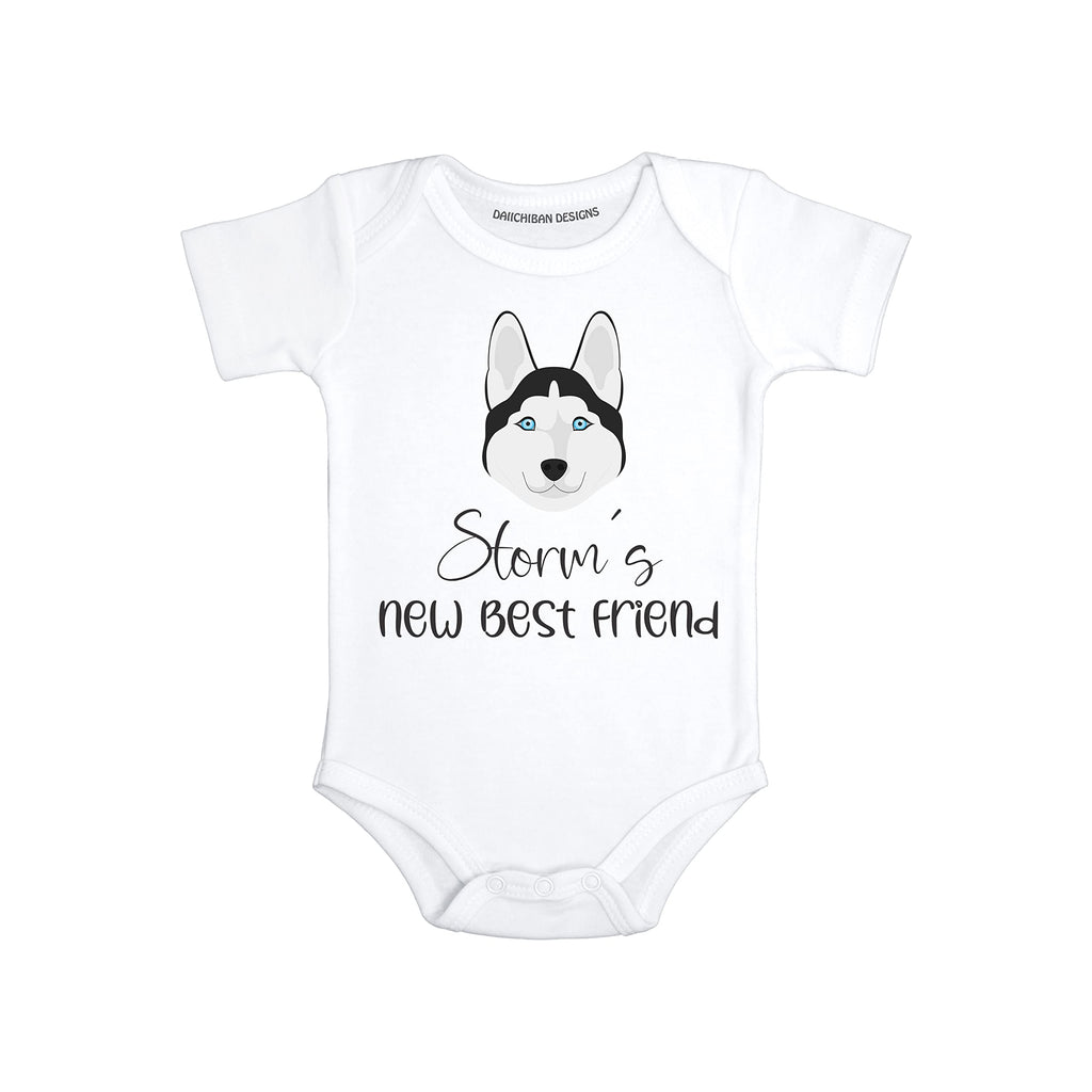 Personalized Dog baby bodysuit Husky baby clothes