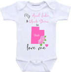 Daiichiban Designs Customizable Aunt and Uncle baby clothes Utah State baby gifts