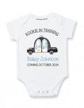 Daiichiban Designs Police Pregnancy Announcement Baby Bodysuit – “Rookie in Training” Custom Name & Date
