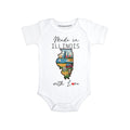 Daiichiban Designs Personalized Baby Bodysuit – “Made in Illinois with Love” with Custom State Option