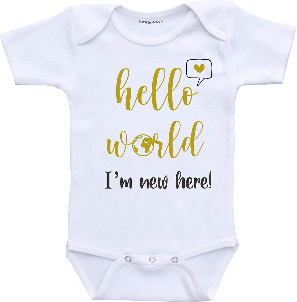 Daiichiban Designs Hello World Baby Girl Outfit Baby boy Clothes
