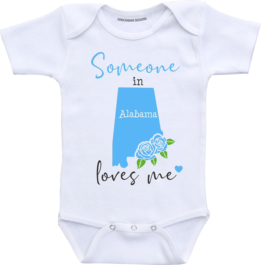 Daiichiban Designs Someone in Georgia loves me baby clothes infant creeper State customized gifts for babies
