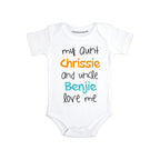 Daiichiban Designs Personalized Baby Bodysuit – “My Aunt & Uncle Love Me” Custom Names