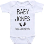 Daiichiban Designs Custom baby announcement Pregnancy reveal shirt infant bodysuit