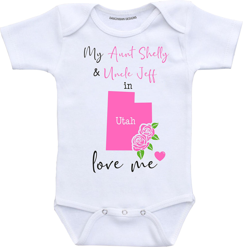 Daiichiban Designs Customizable Aunt and Uncle baby clothes Utah State baby gifts