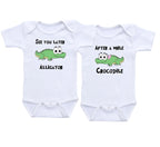 Daiichiban Designs See you later Alligator After a while Crocodile Twin baby clothes