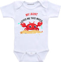 Daiichiban Designs Auntie baby clothes My Aunt Loves me this much baby gifts infant creeper (9 months)