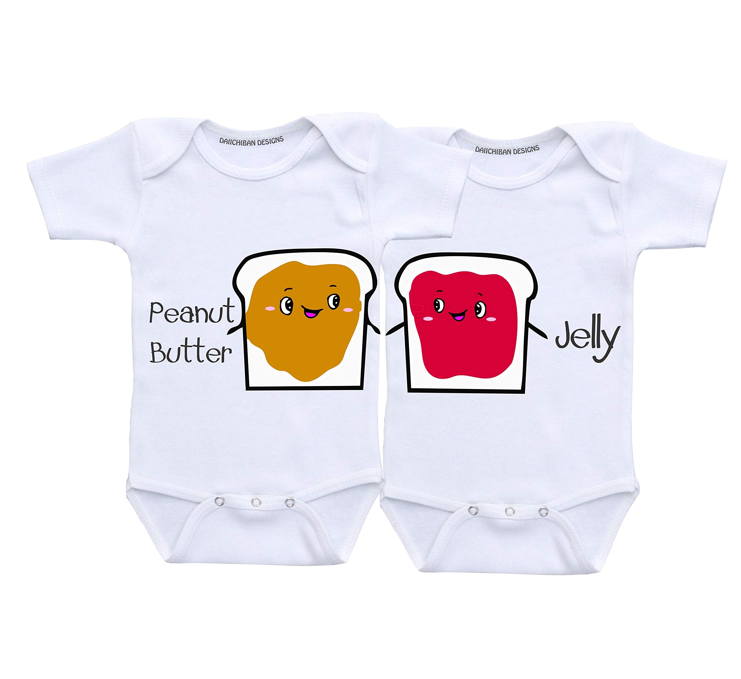 Peanut Butter and Jelly Twin Baby Outfits Gifts for Twins boy and Girl