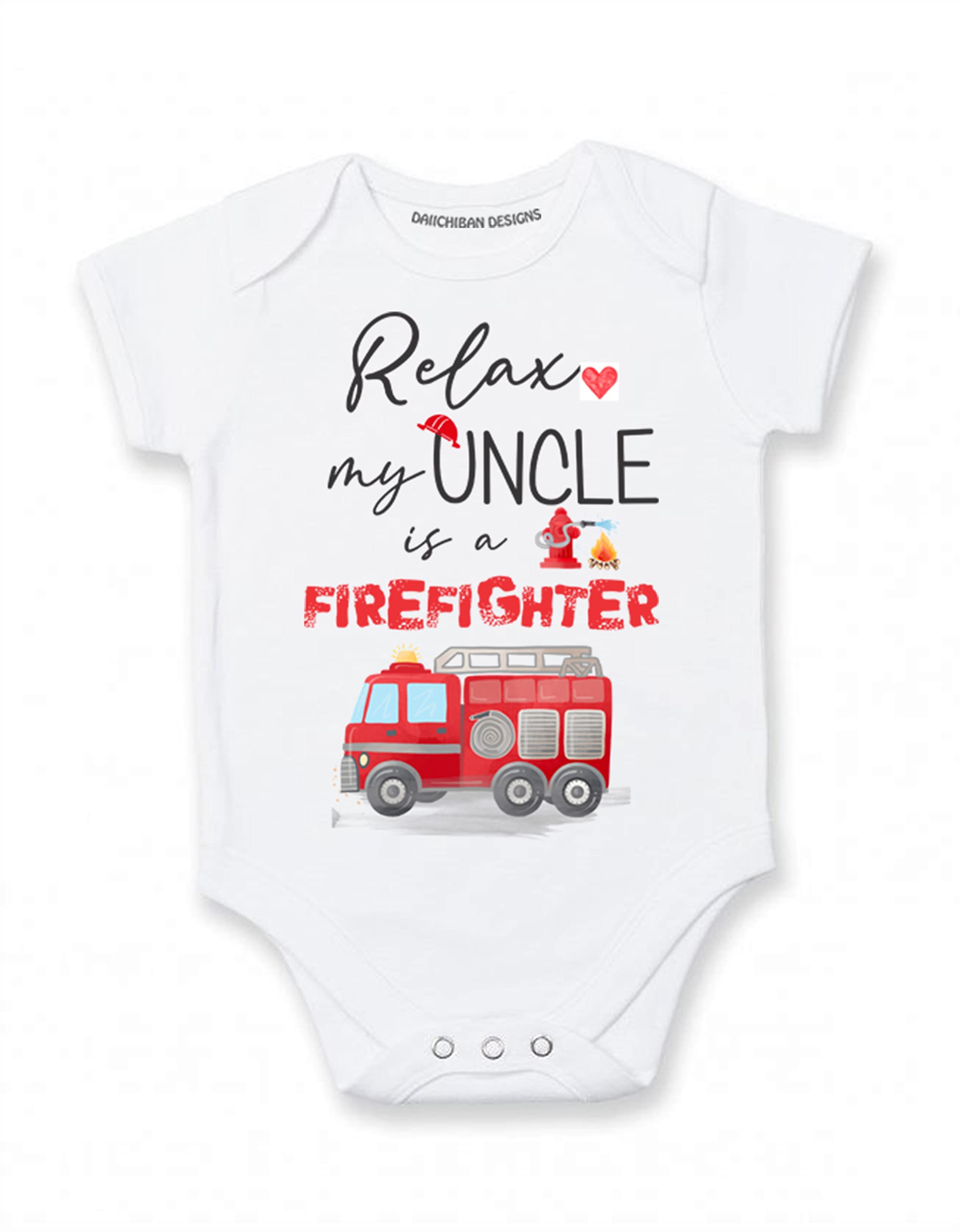 Relax my Uncle is a firefighter baby gifts for nephew niece fireman uncle baby clothes