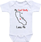 Daiichiban Designs My Aunt in California Loves Me Customs baby gifts from Aunt