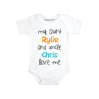 Daiichiban Designs Personalized Baby Bodysuit – “My Aunt & Uncle Love Me” Custom Names