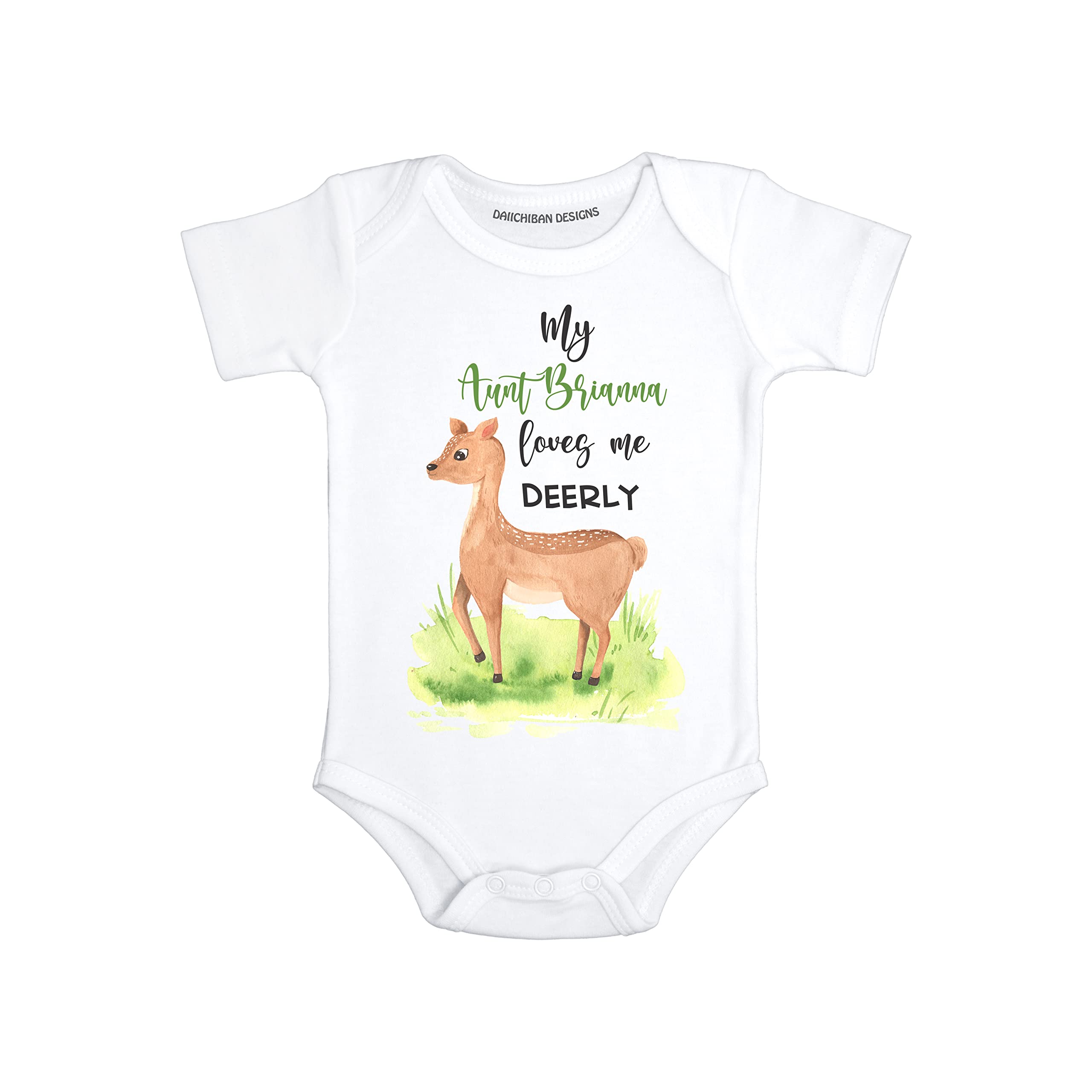 Daiichiban Designs Auntie baby clothes unisex Personalized baby gifts with name