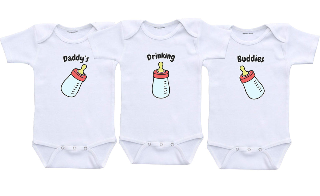 Daiichiban Designs Triplets baby gifts infant bodysuits