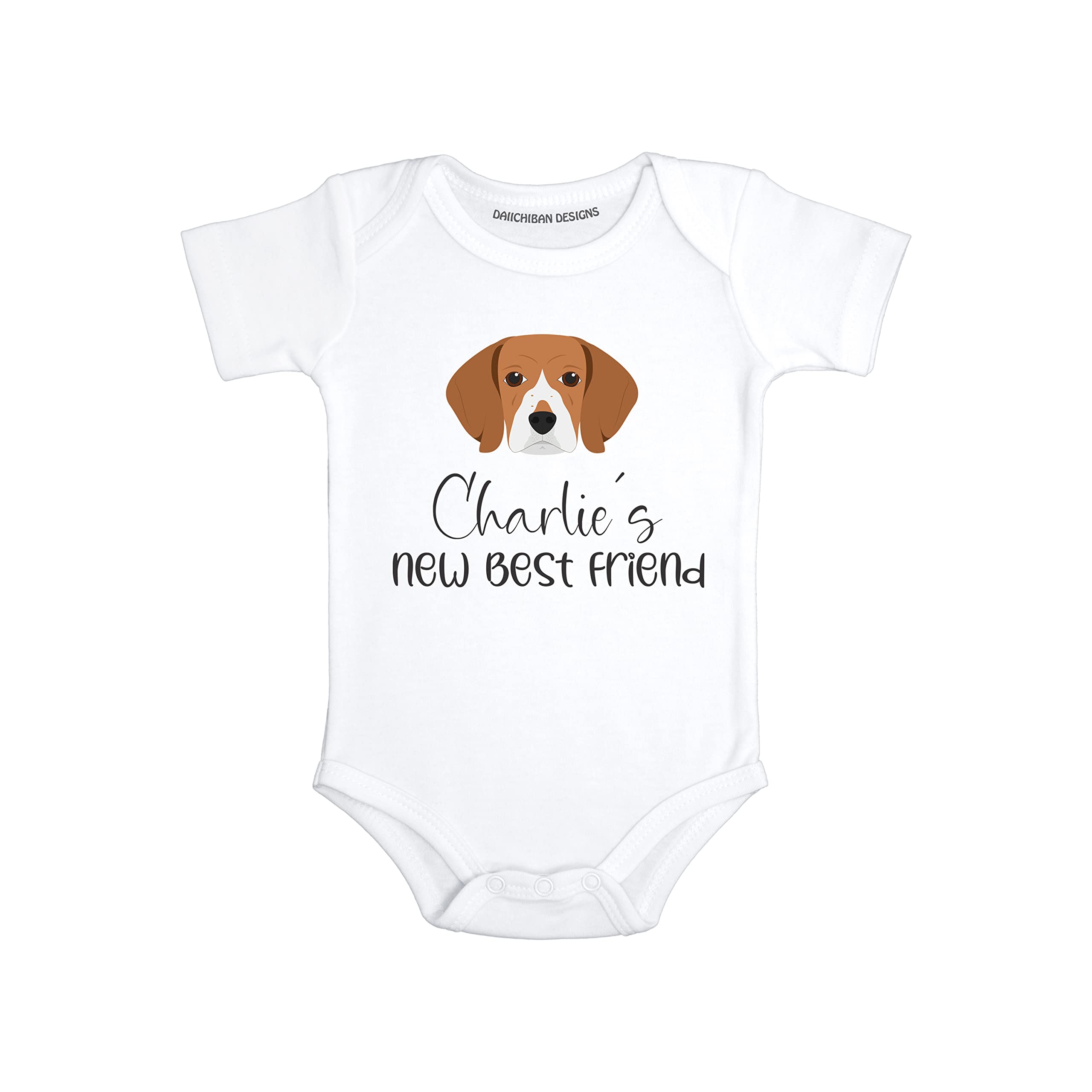 Personalized Dog baby bodysuit Beagle baby clothes