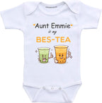 Daiichiban Designs Custom Aunt baby gift Auntie is my Bestie personalized baby clothes infant bodysuits