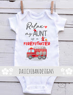 My Aunt is a firefighter baby clothes Fireman baby outfit