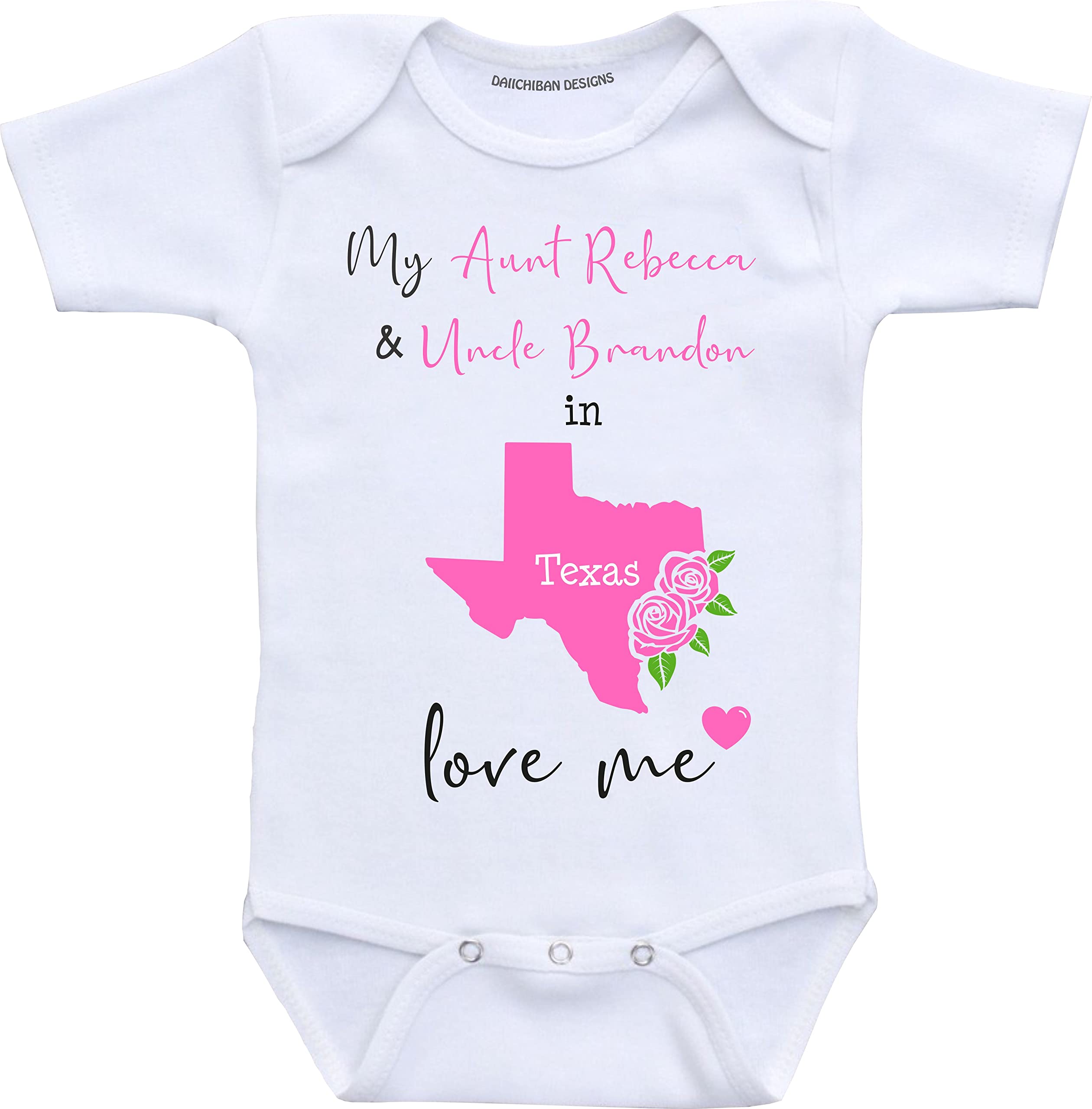 Daiichiban Designs Aunt and Uncle baby gifts Customizable New Mexico baby clothes