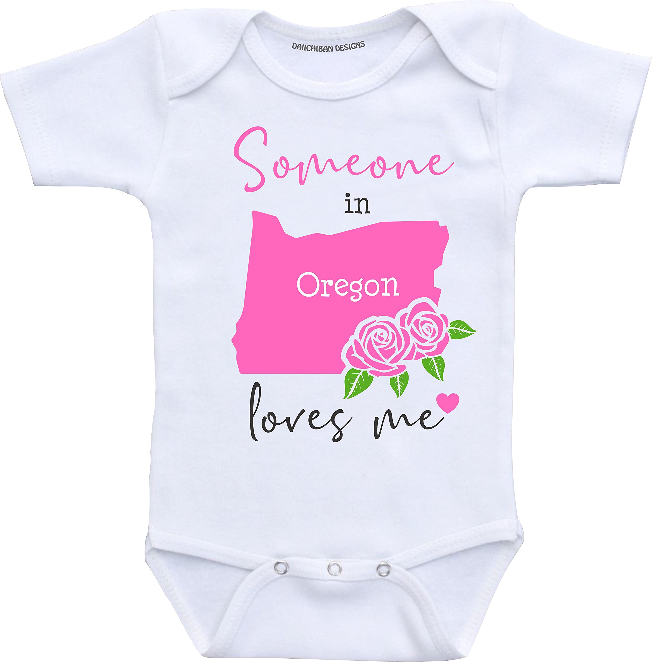 Daiichiban Designs Someone in Oregon loves me baby clothes Custom baby gifts