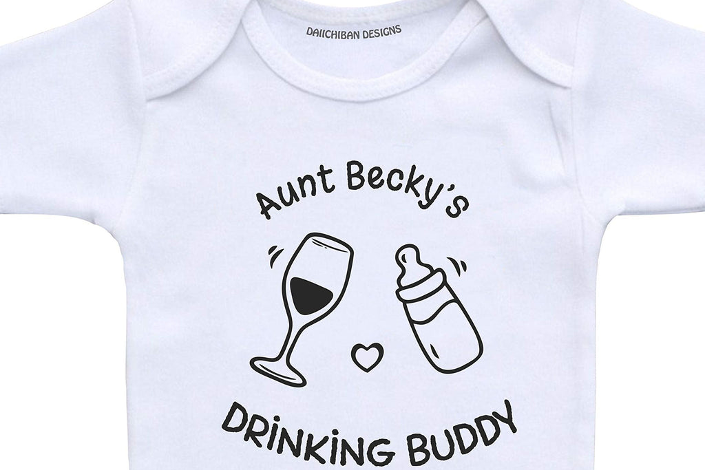 Custom Auntie's Drinking Buddy Funny Aunt Baby Clothes Infant Bodysuit