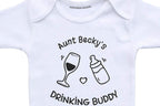 Custom Auntie's Drinking Buddy Funny Aunt Baby Clothes Infant Bodysuit