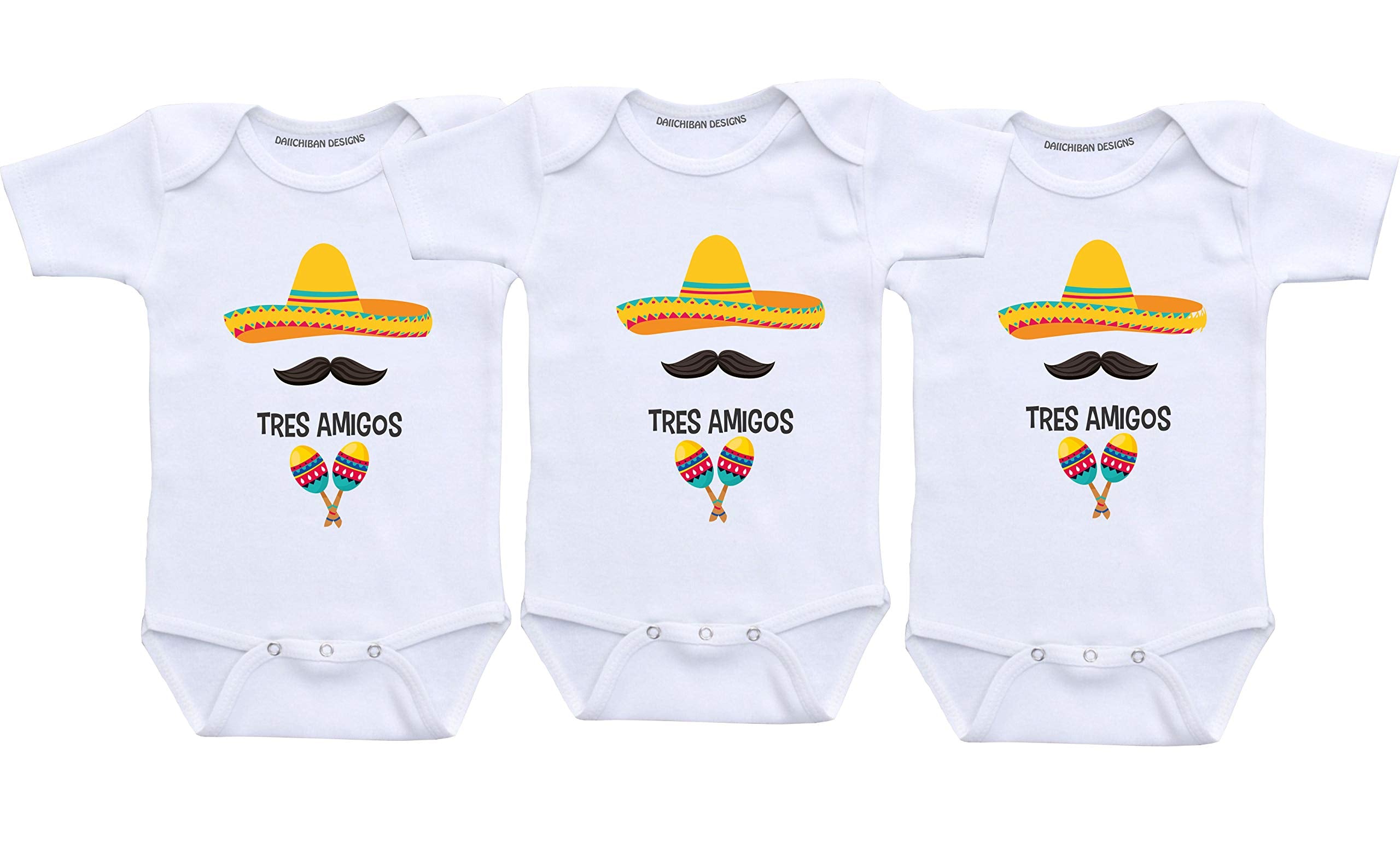 Tres Amigos Triplets Baby Clothes Infant Bodysuits