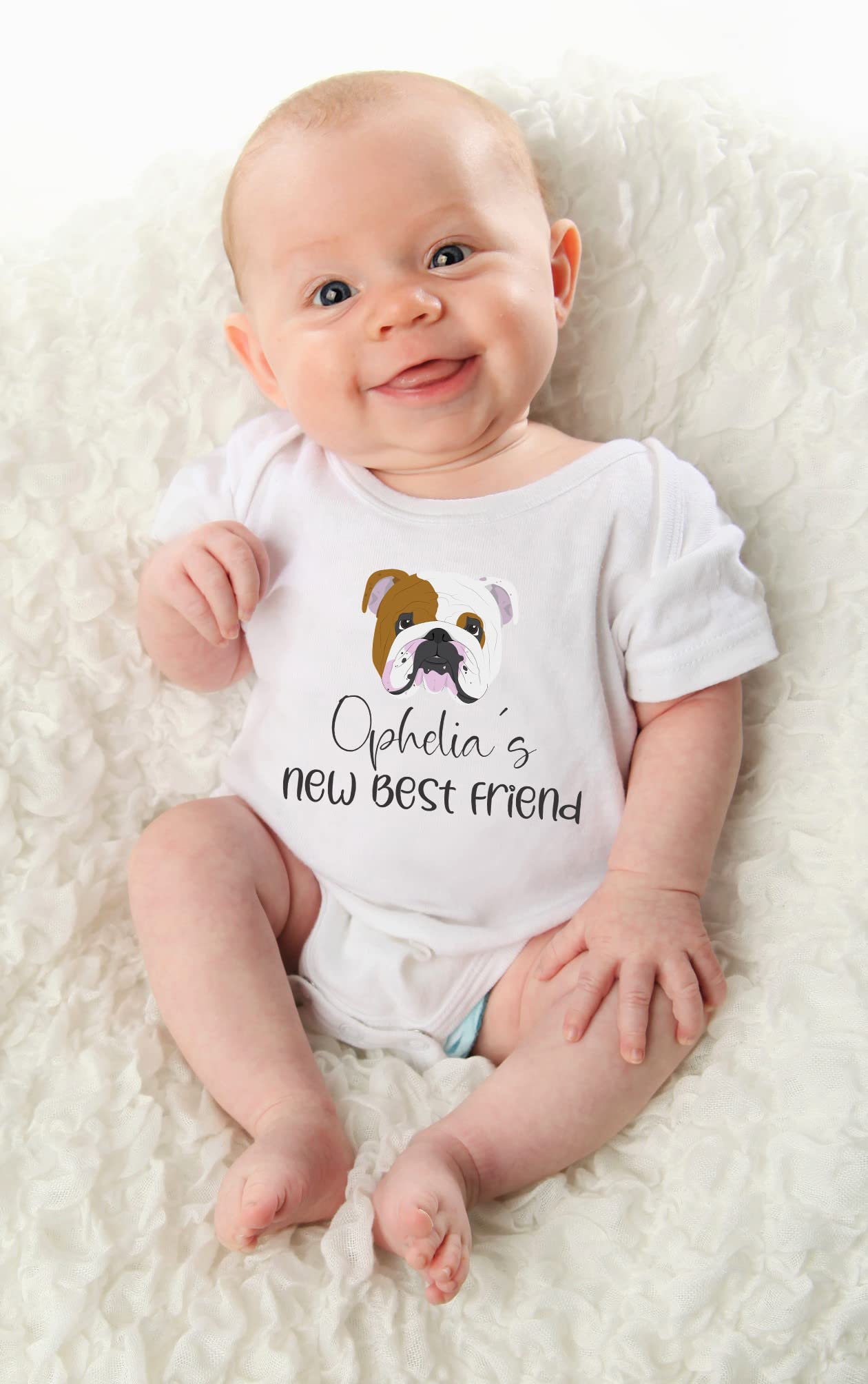 Personalized Dog baby gifts English Bulldog baby clothes