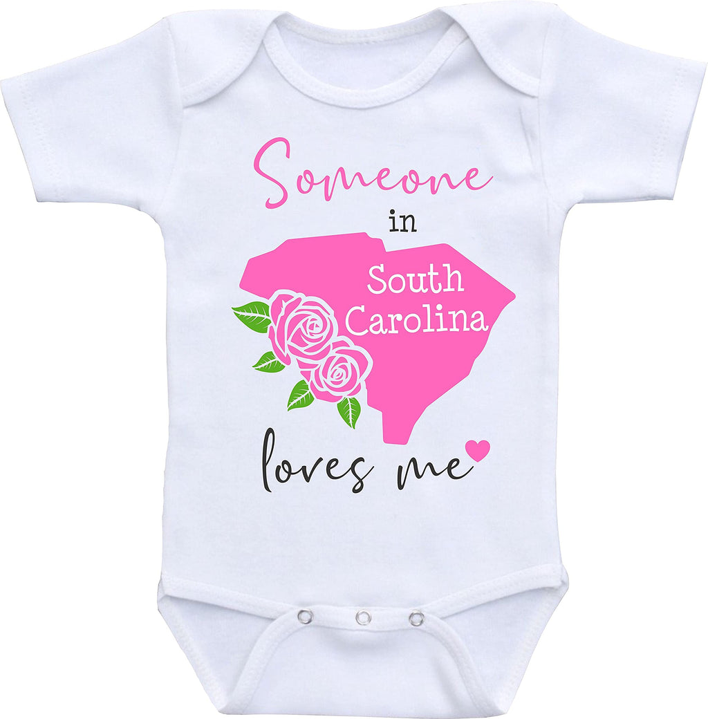 Daiichiban Designs Someone in South Carolina loves me baby clothes Custom baby gifts