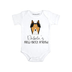 Personalized Dog baby bodysuit Collie baby clothes