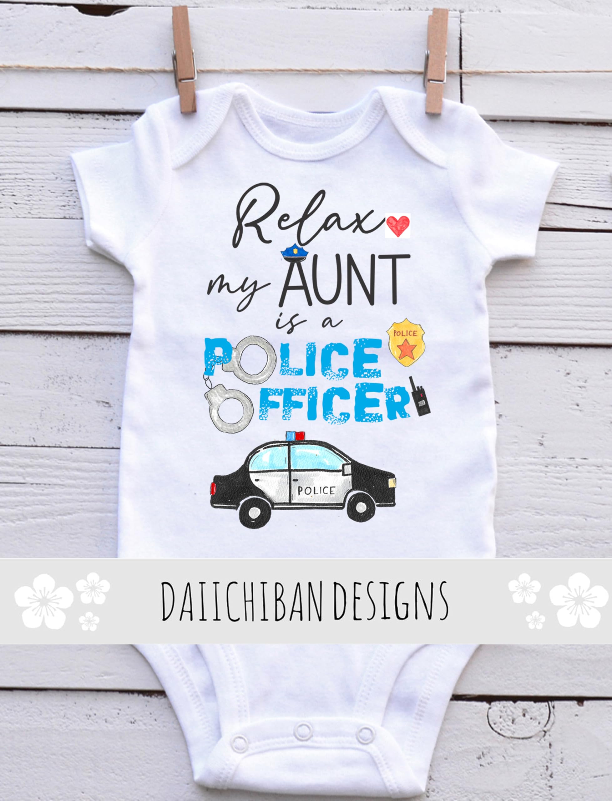 My Aunt is a police officer baby clothes Auntie police baby gifts