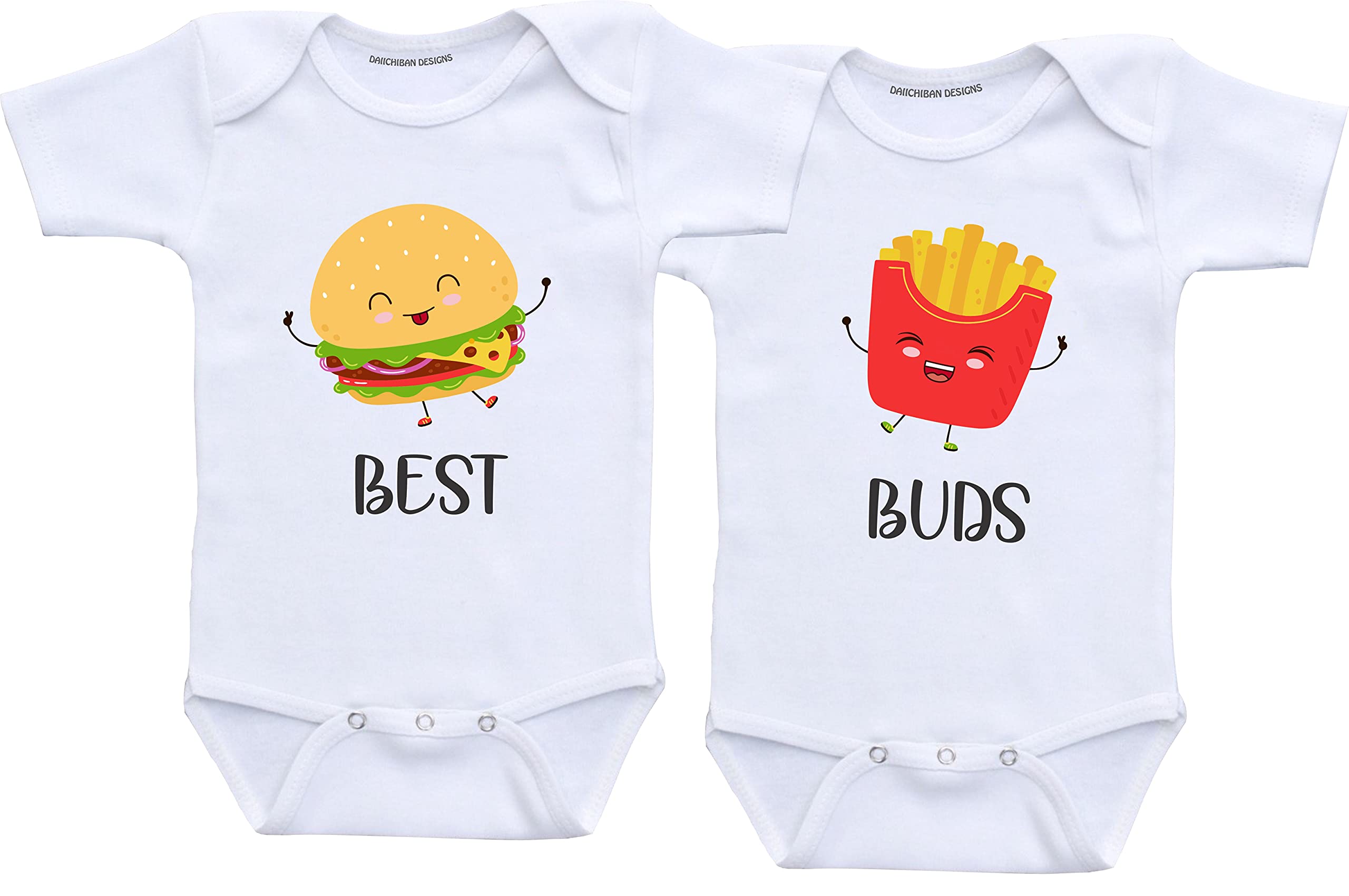 Daiichiban Designs Best Buds Funny Twins baby gifts