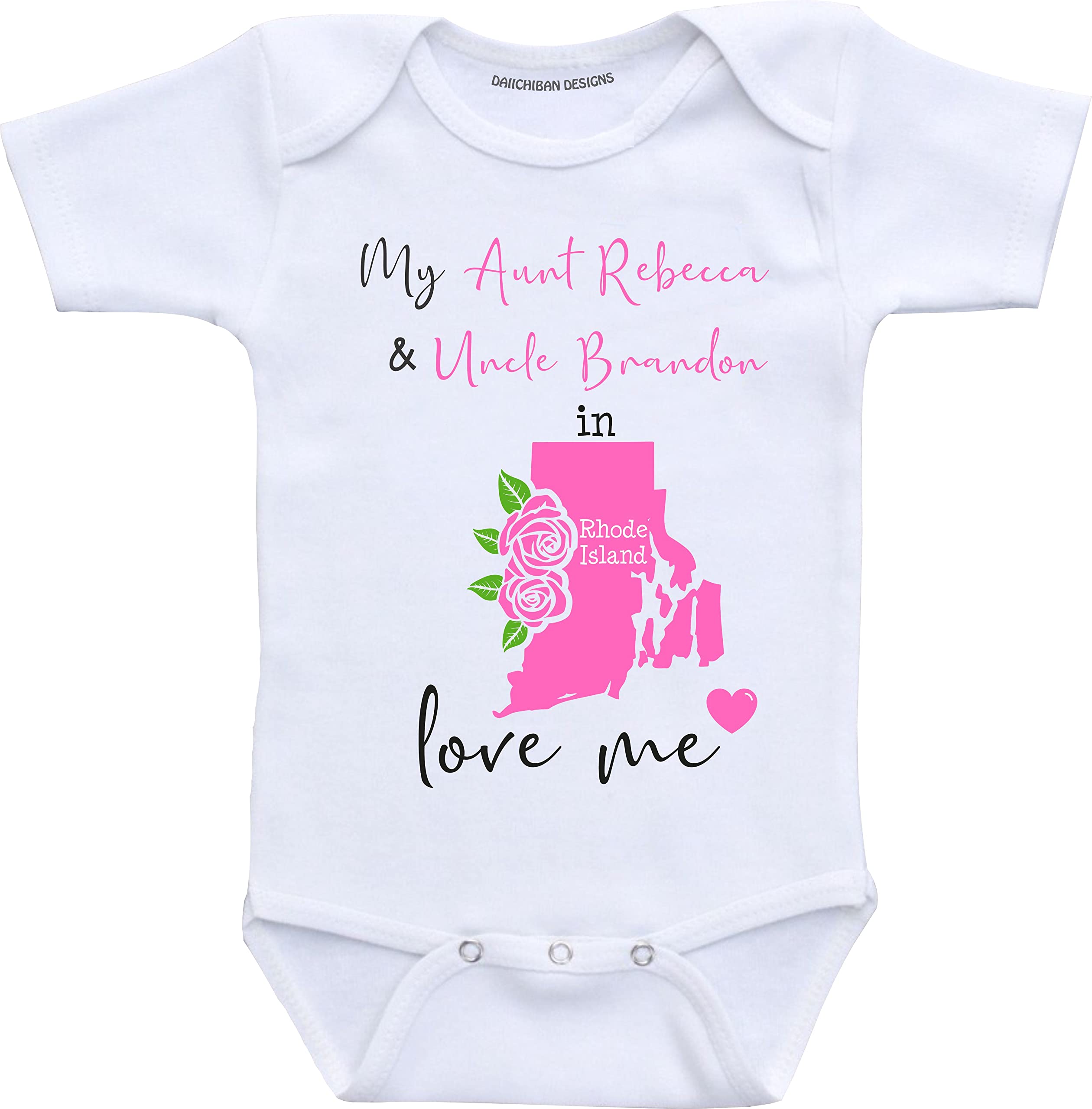 Daiichiban Designs Custom Aunt and Uncle baby gifts Rhode Island baby clothes