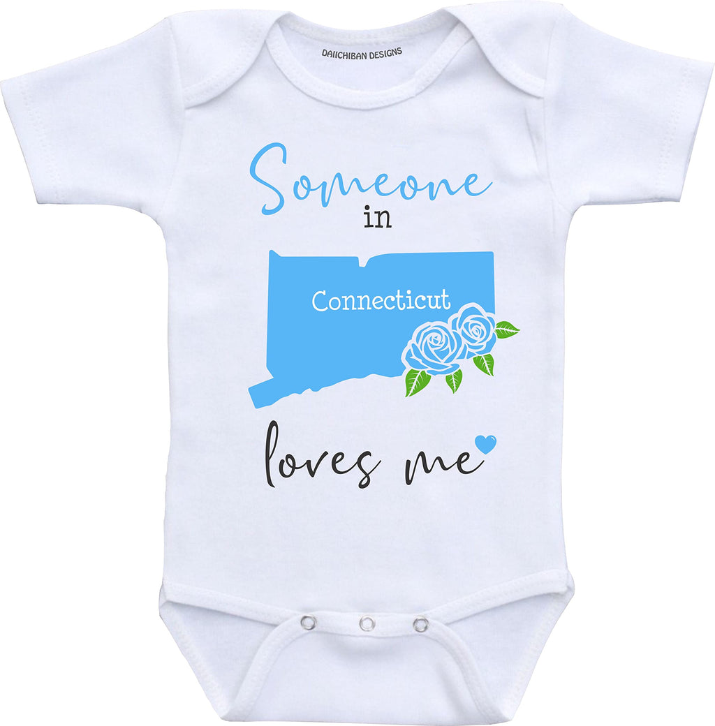 Daiichiban Designs Someone in Connecticut loves me baby gifts customizable