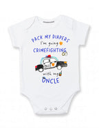 Daiichiban Designs My Uncle is a police officer baby clothes Uncle police baby gifts