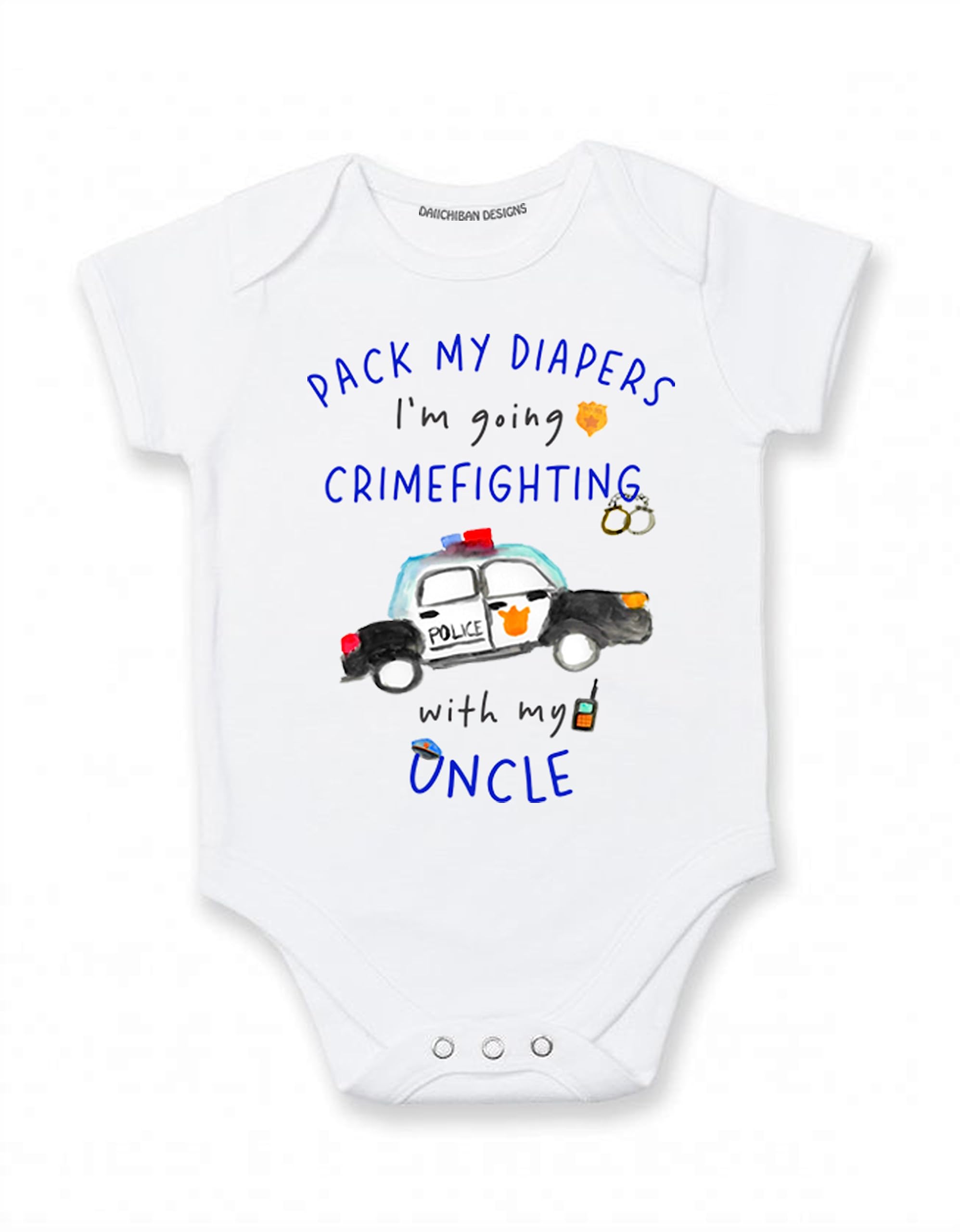 Daiichiban Designs My Uncle is a police officer baby clothes Uncle police baby gifts