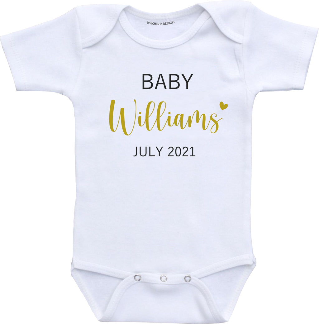Daiichiban Designs Custom Pregnancy reveal baby clothes baby announcement gifts