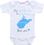 Daiichiban Designs Customizable Aunt and Uncle baby clothes West Virginia State baby gifts