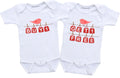 Daiichiban Designs Twin Baby Girl Bodysuit Set – “Buy One, Get One Free” – Funny Matching Infant Outfits for Girls