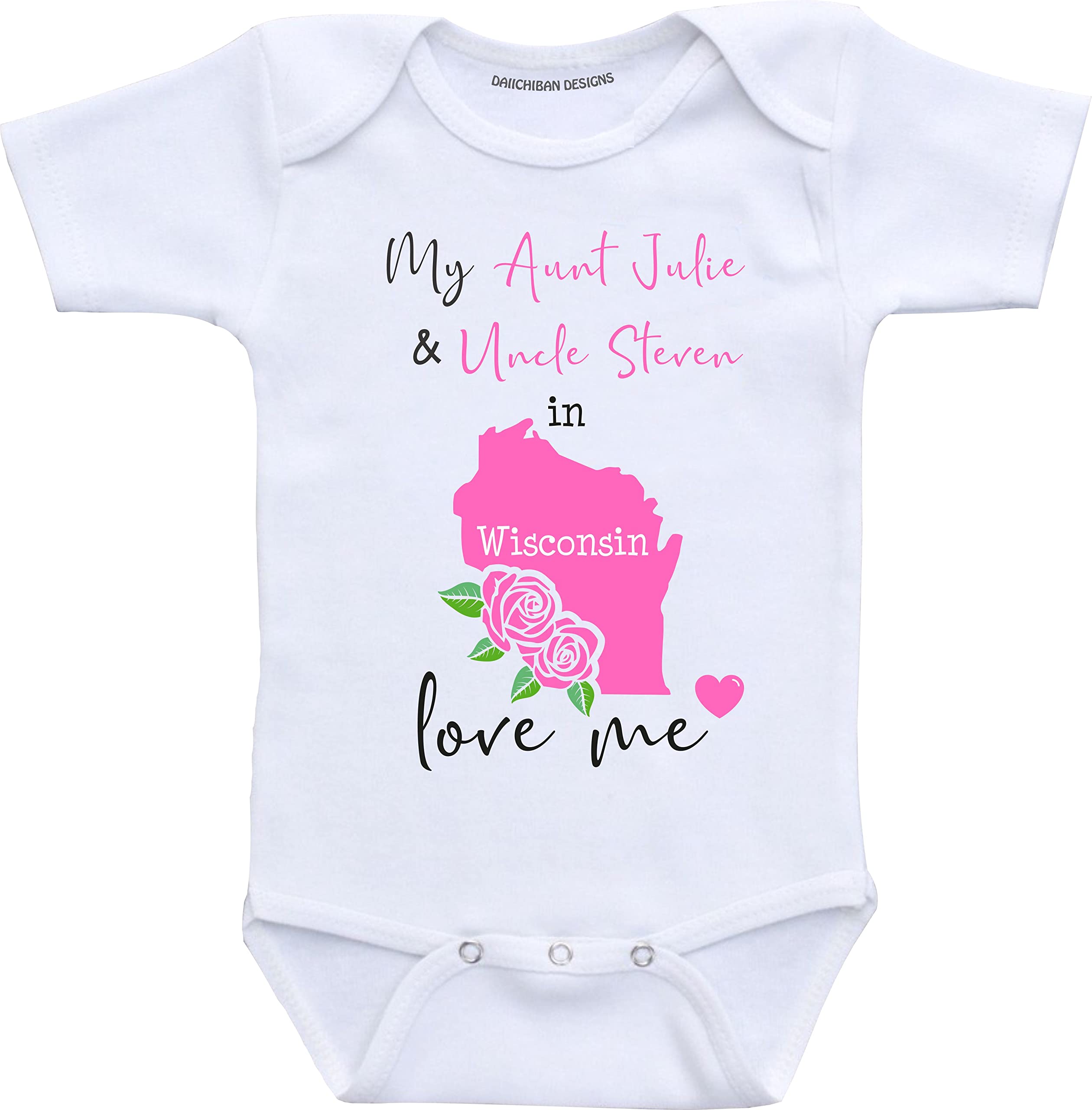 Daiichiban Designs Custom Aunt and Uncle baby gifts Wyoming baby clothes