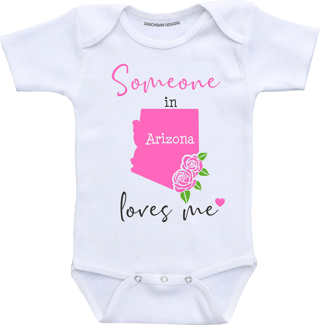 Someone in Michigan loves me baby clothes infant creeper State customized gifts for babies