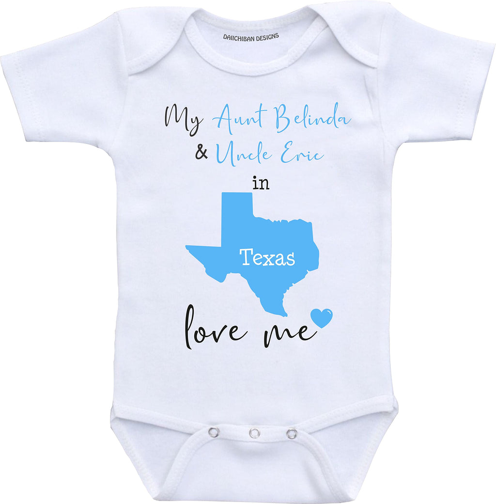 Daiichiban Designs Aunt and Uncle baby gifts Customizable Tennessee baby clothes