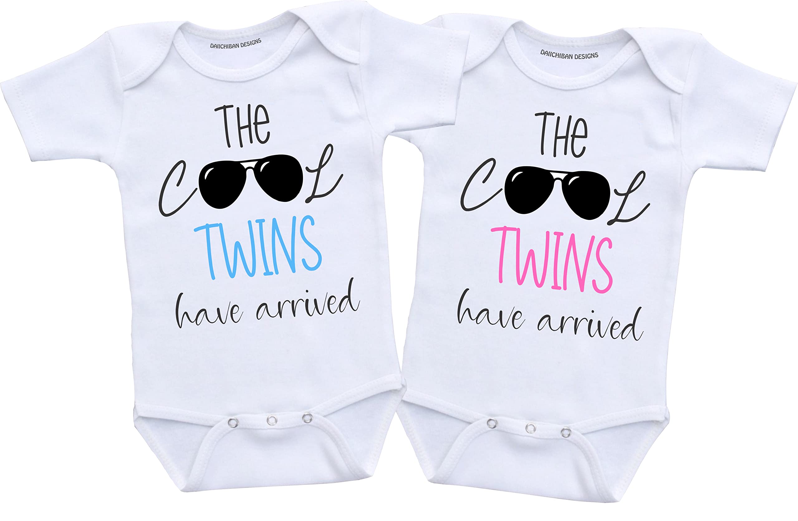 Daiichiban Designs Twin baby boy clothes Funny Twins baby gifts for boys