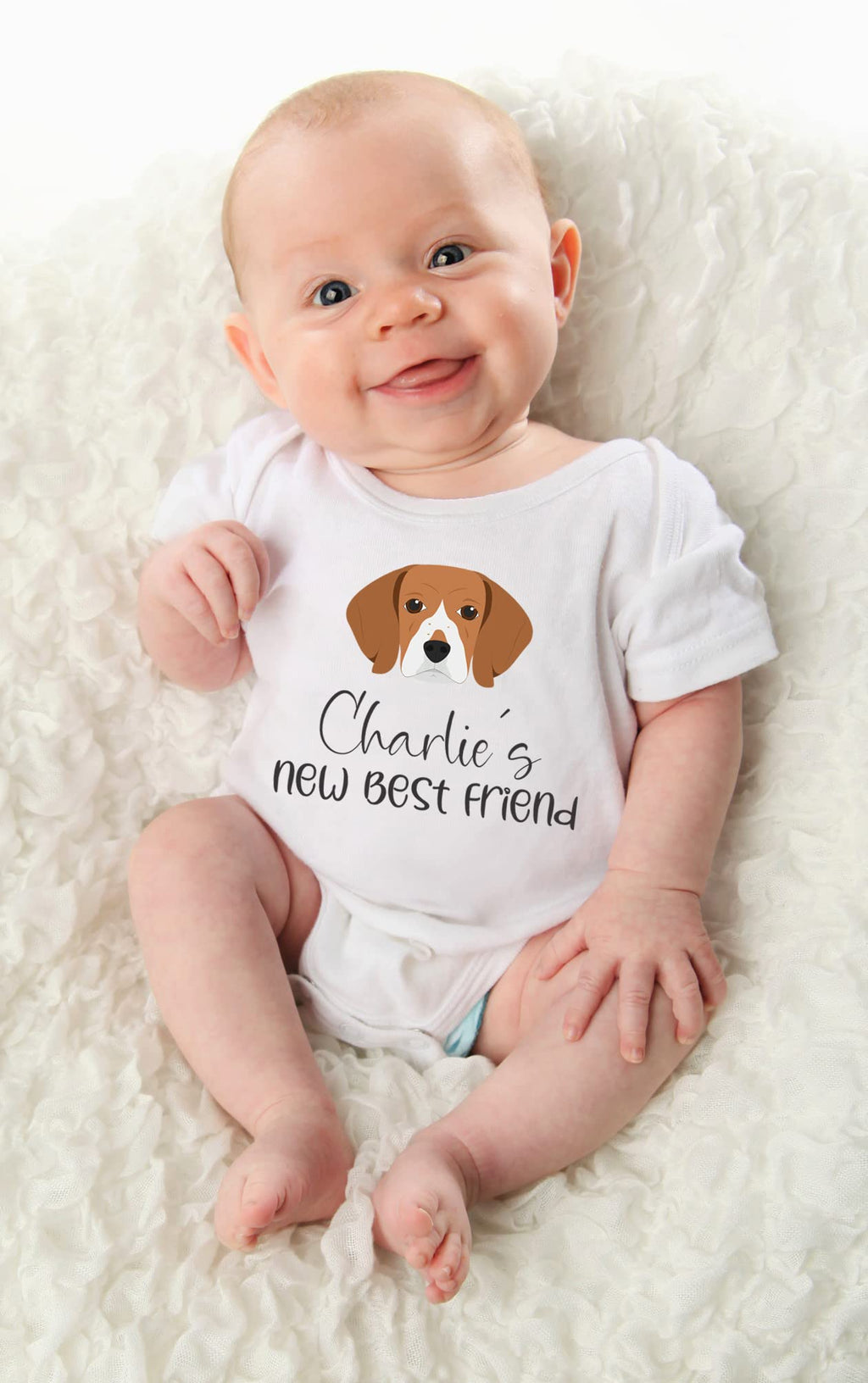 Personalized Dog baby bodysuit Beagle baby clothes