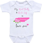 Daiichiban Designs Aunt and Uncle baby gifts Customizable Tennessee baby clothes
