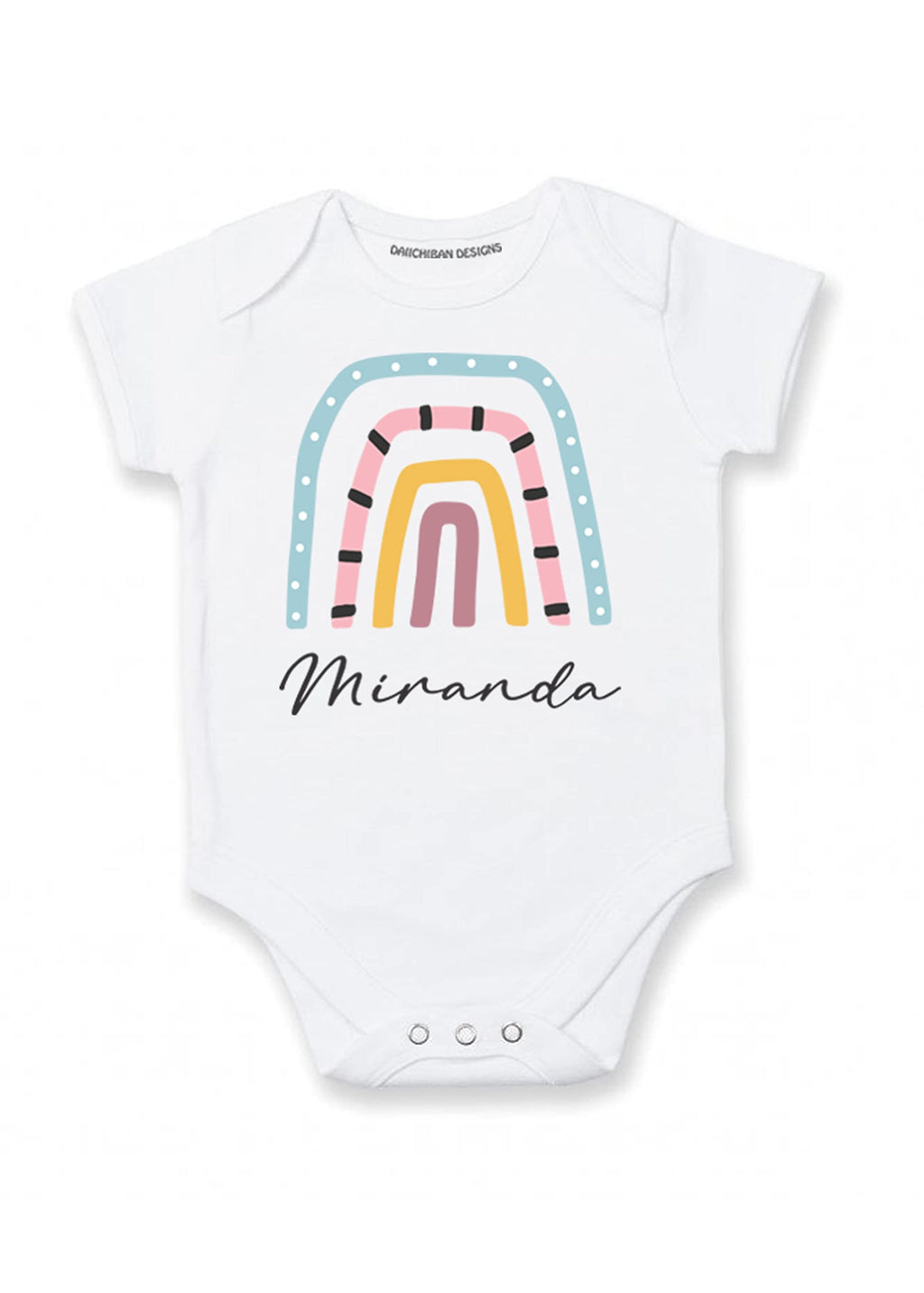 Personalized baby girl outfits with name Rainbow baby bodysuits