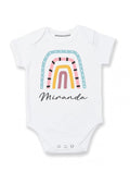 Personalized baby girl outfits with name Rainbow baby bodysuits