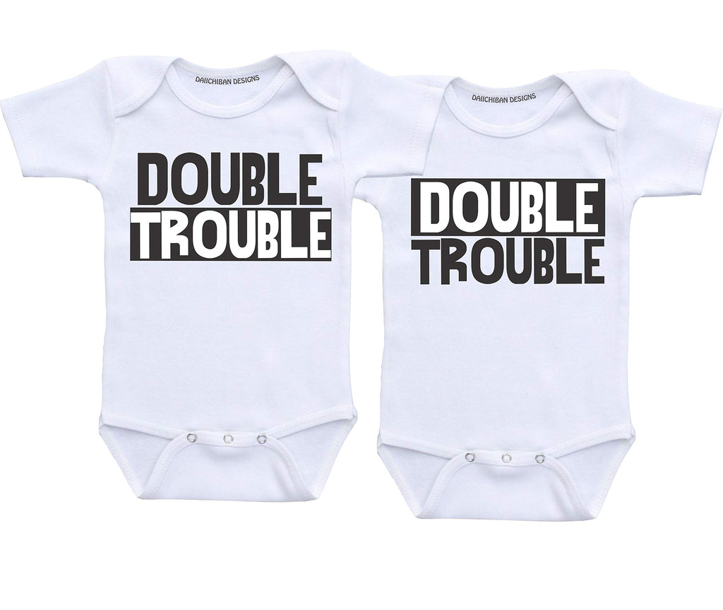 Daiichiban Designs Double Trouble Twin Outfits for Baby Boys Twins Baby Clothes