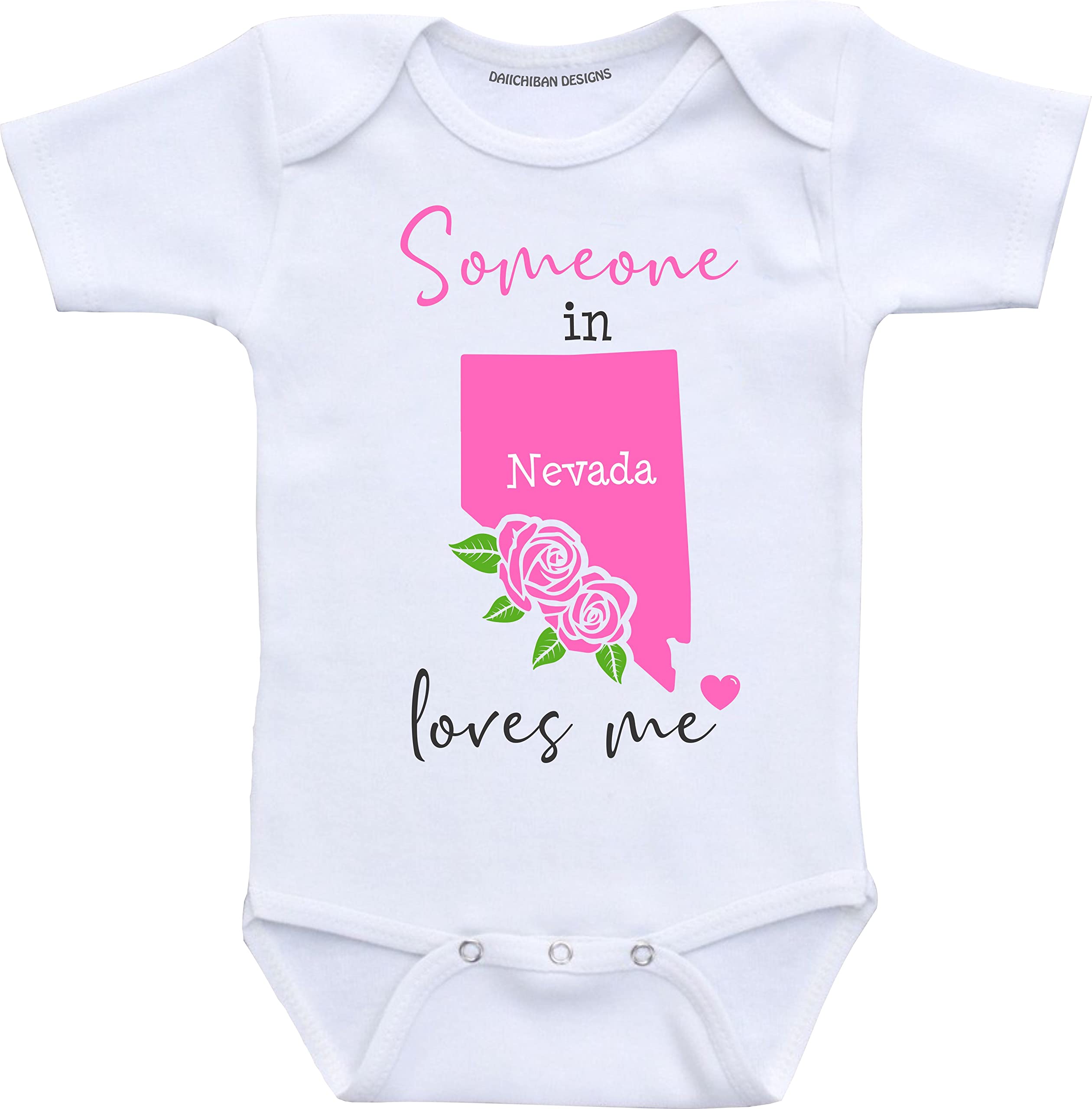 Daiichiban Designs Someone in Arkansas loves me baby gifts customizable