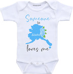 Daiichiban Designs Someone in Indiana loves me baby clothes infant creeper State customized gifts for babies