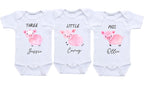 Daiichiban Designs Funny Triplets baby outfit personalized name baby outfit set of 3