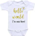 Daiichiban Designs Hello World Baby Girl Outfit Baby boy Clothes